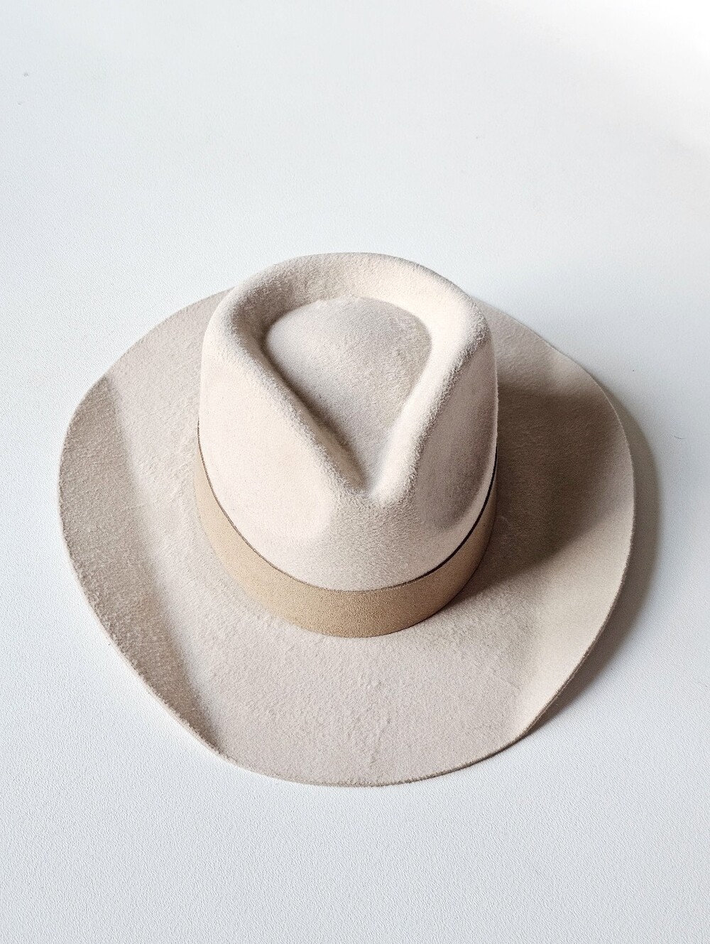 Teressa Foglia x Curateur Lynn Rancher Fedora Hat Ivory Cream Wide Brim One Size